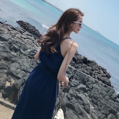 ĐẦM JEAN DENIM MAXI CỔ RÚT 2 DÂY DỄ THƯƠNG - NJ923